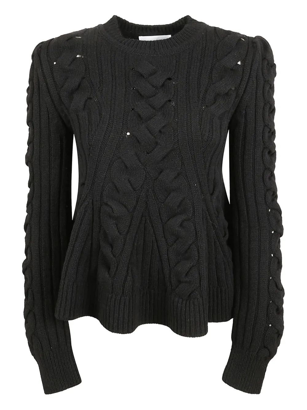 Alexander McQueen cable-knit cut-out sweater - Black