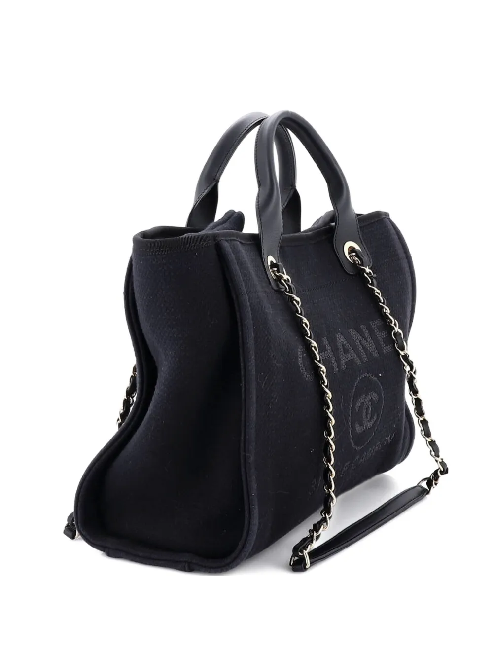 CHANEL Pre-Owned Deauville NM Mixed Fibers Small tote bag - Black