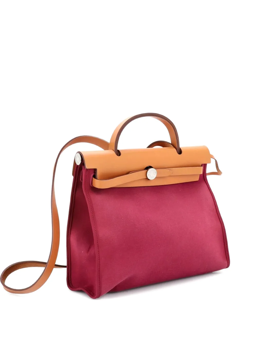 Hermès Pre-Owned Herbag Zip Leather and Toile 31 shoulder bag - Marrone