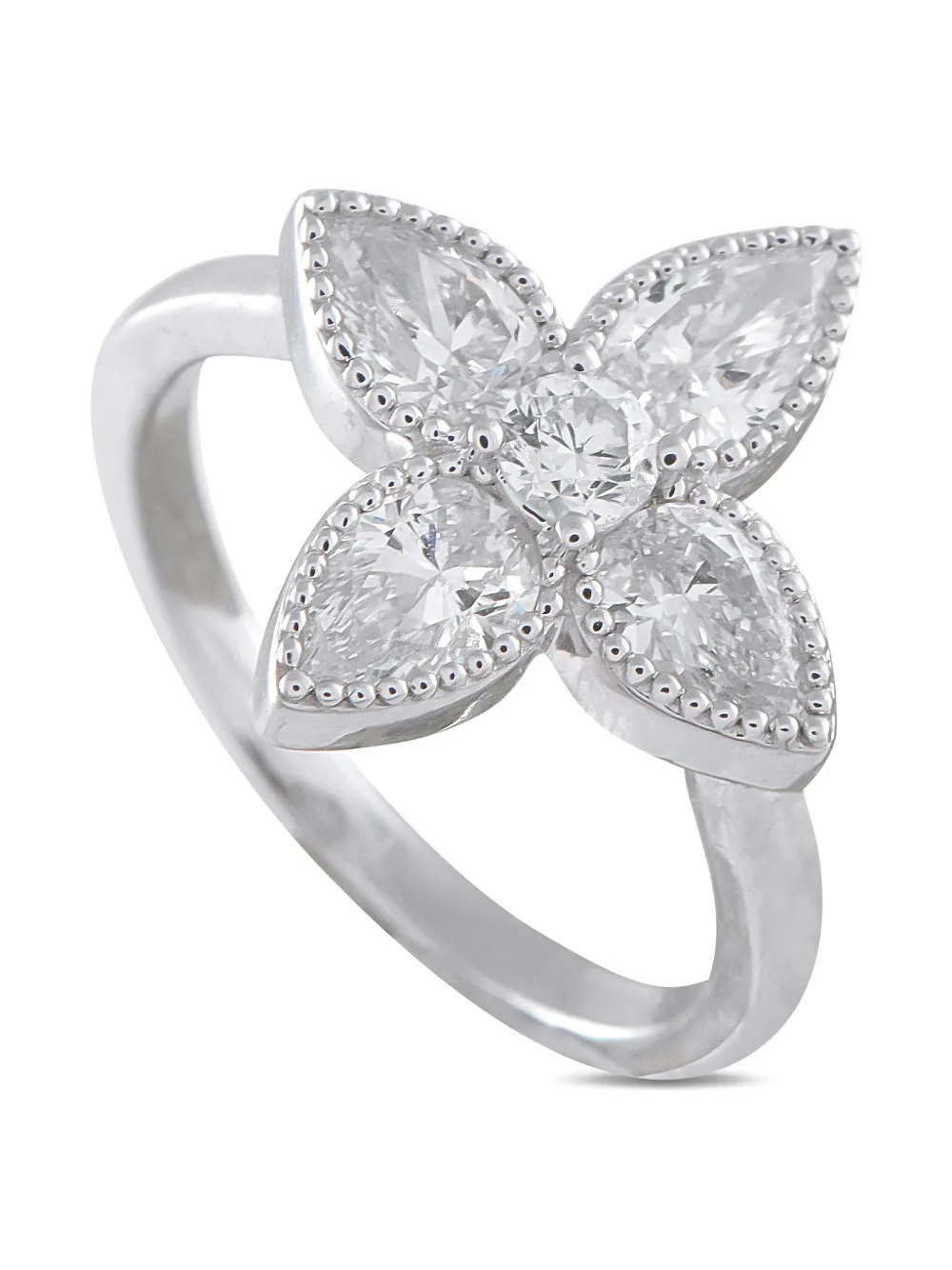 LB Exclusive diamond flower-motif ring - Argento
