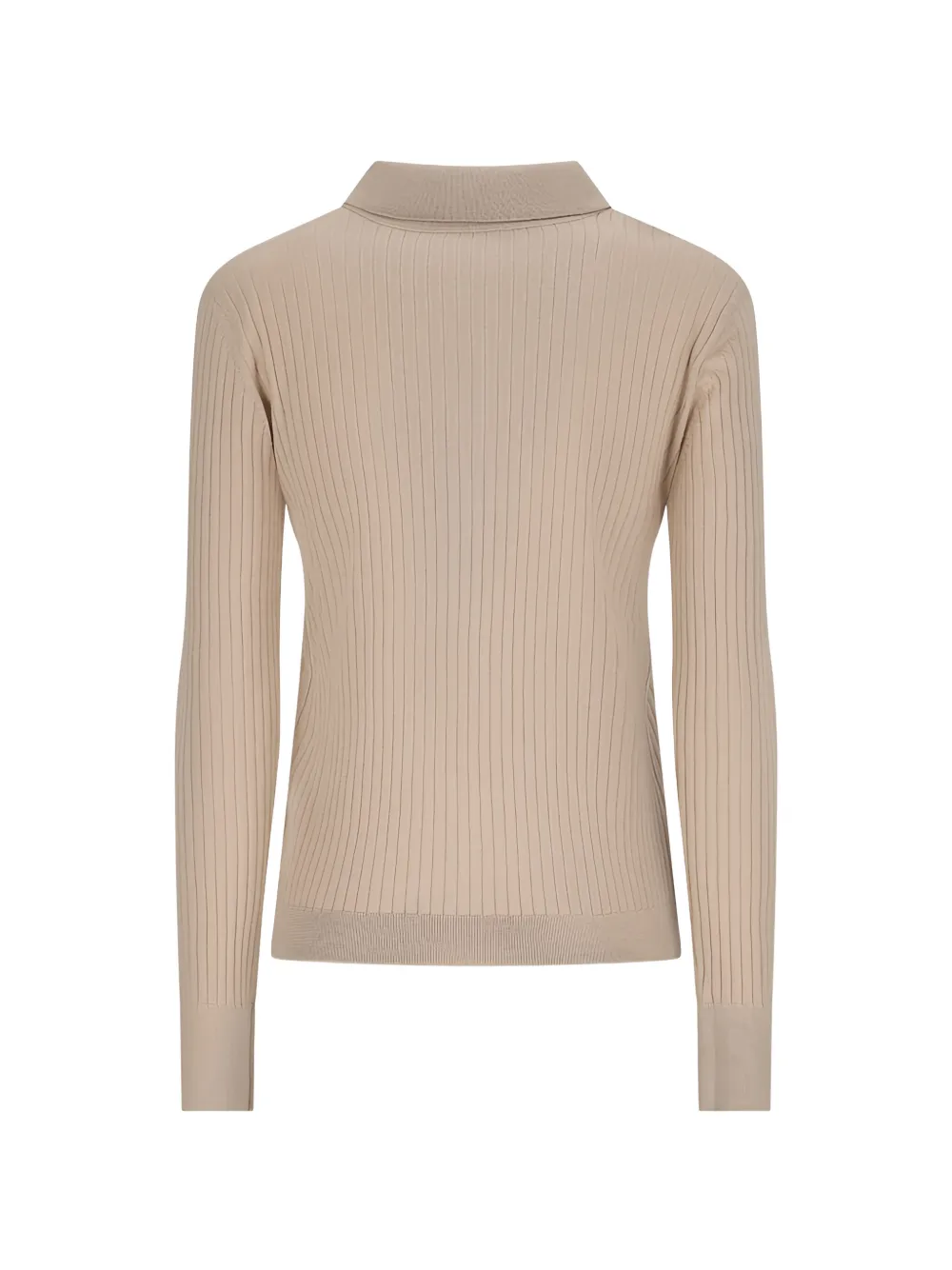 Max Mara ribbed collared polo top - Beige