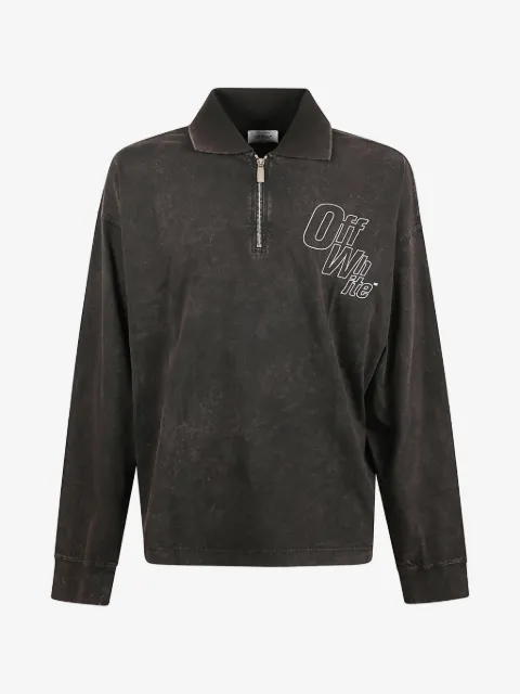 Off-White half-zip long-sleeved sweater
