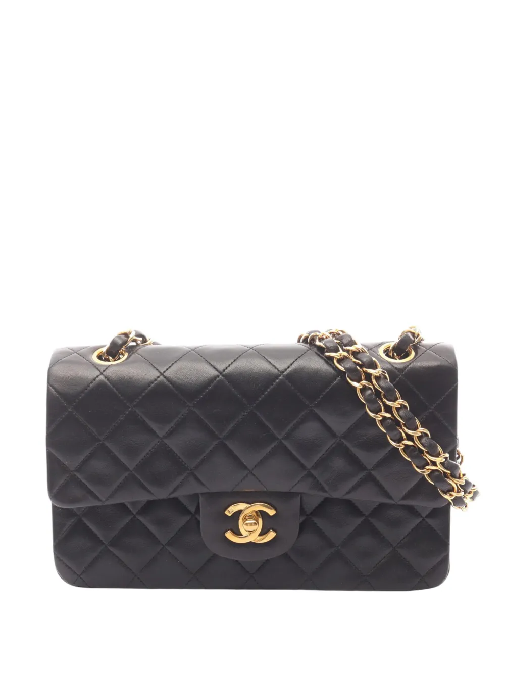 CHANEL Pre-Owned Borsa a spalla Classic Double Flap piccola in pelle di agnello 1994-1996 - Nero