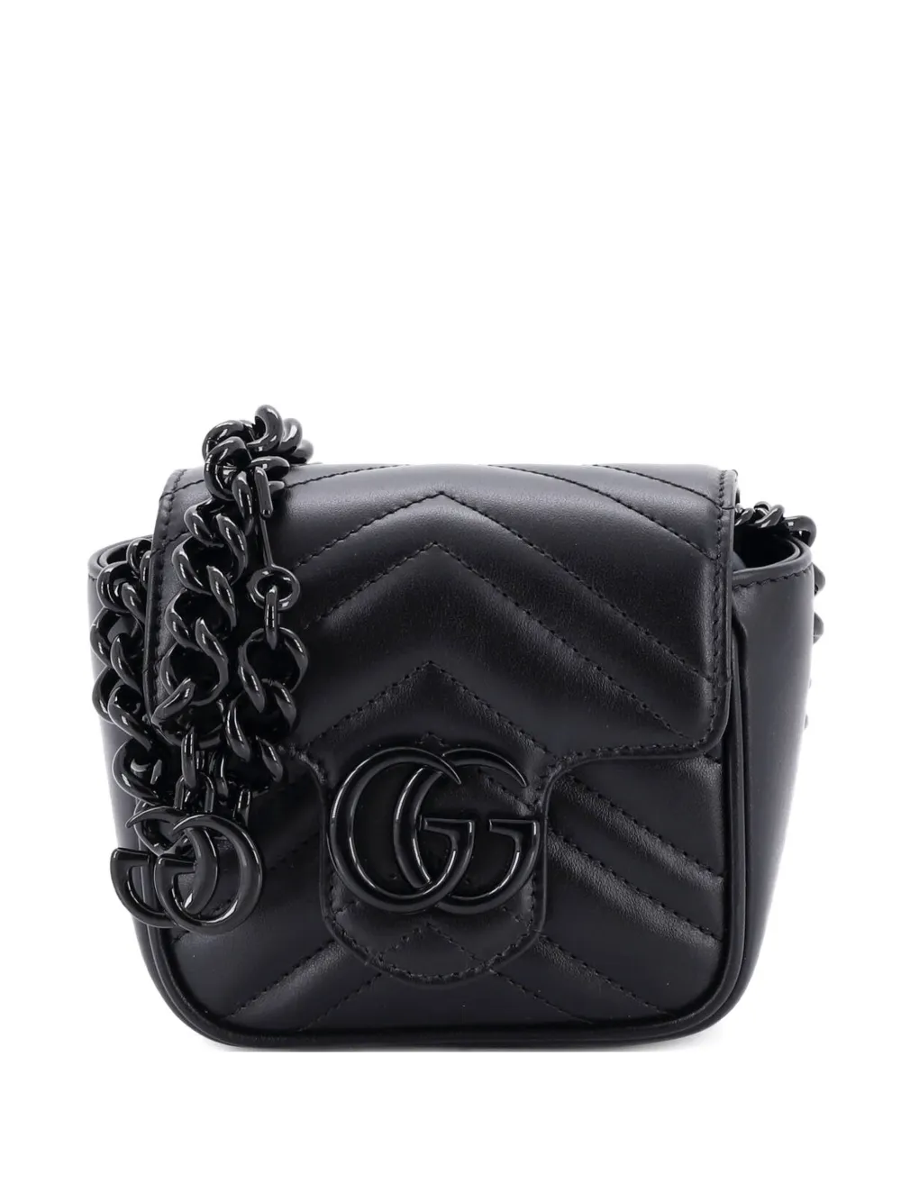 Gucci Pre-Owned GG Marmont Flap Matelasse Leather Mini belt bag - Nero