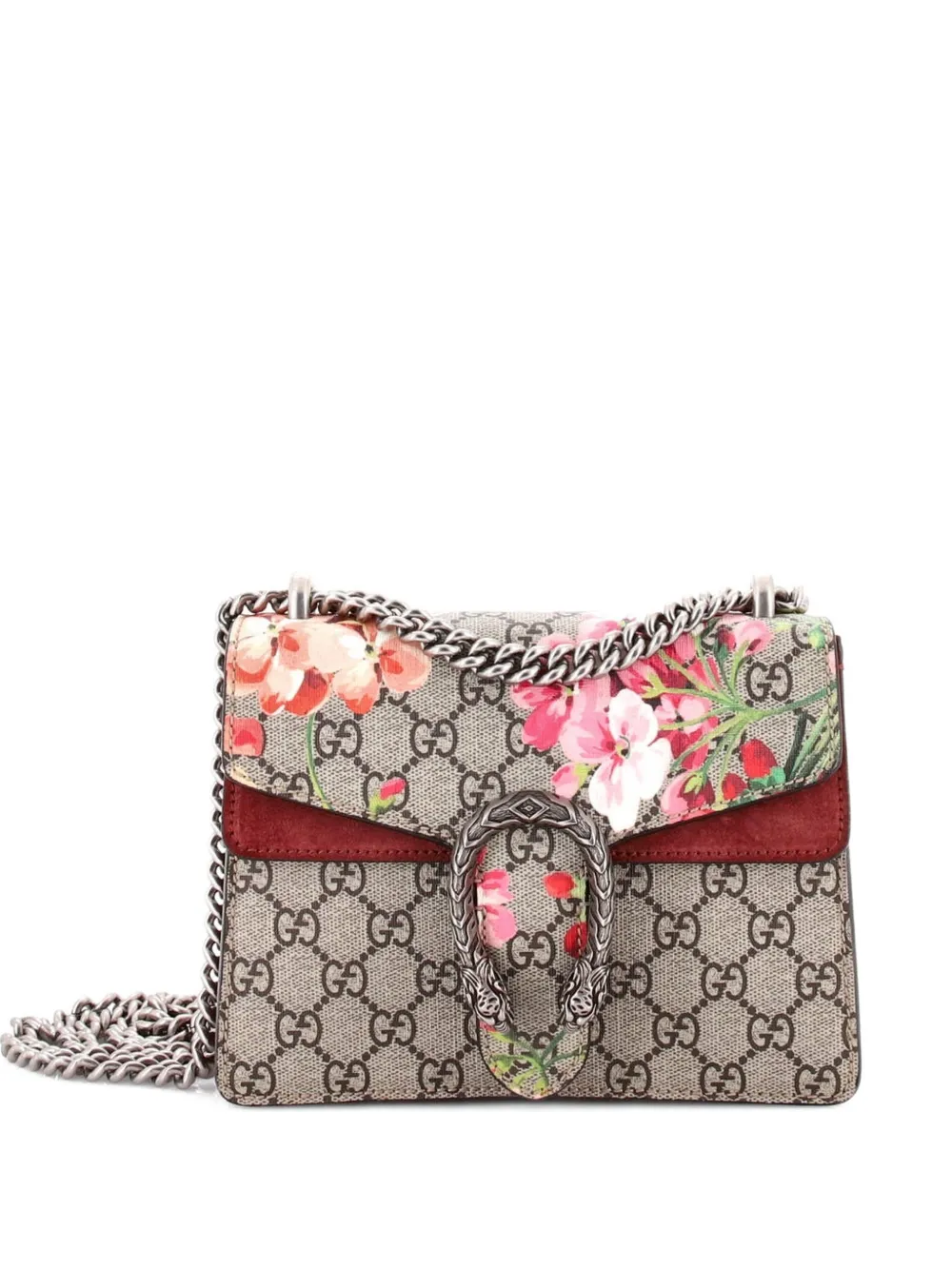 Gucci Pre-Owned Dionysus Bag Blooms Print GG Coated Canvas Mini shoulder bag - Marrone