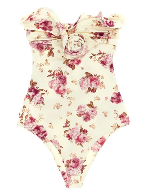 Magda Butrym RE26 ruffled floral-print swimsuit