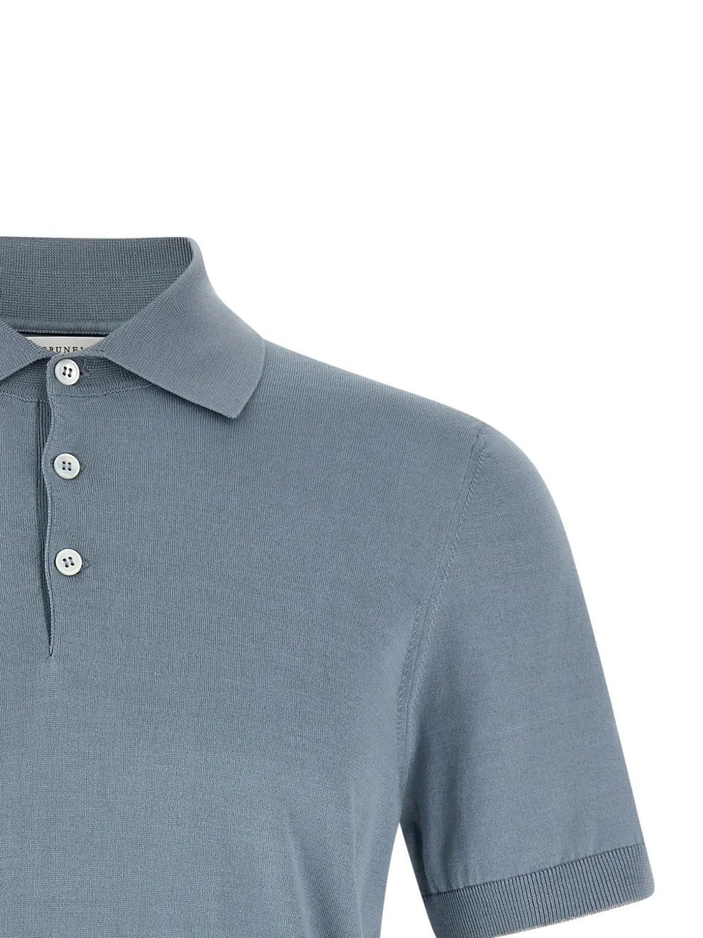 Brunello Cucinelli Katoenen poloshirt met contrasterende afwerking Blauw