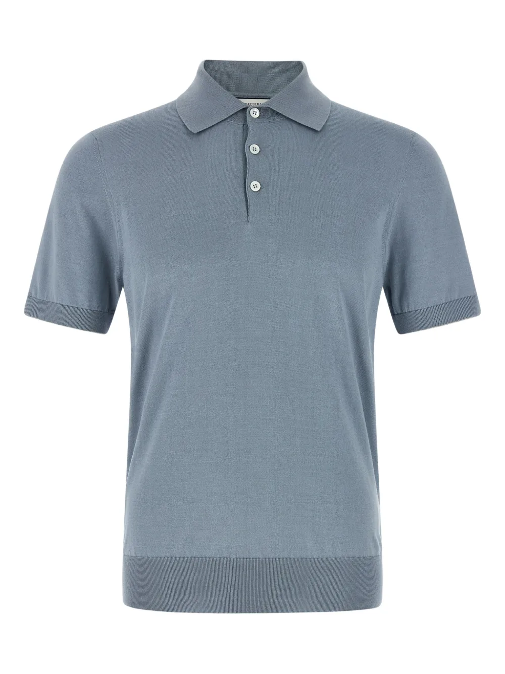 Brunello Cucinelli contrasting-piping cotton polo shirt - Blu