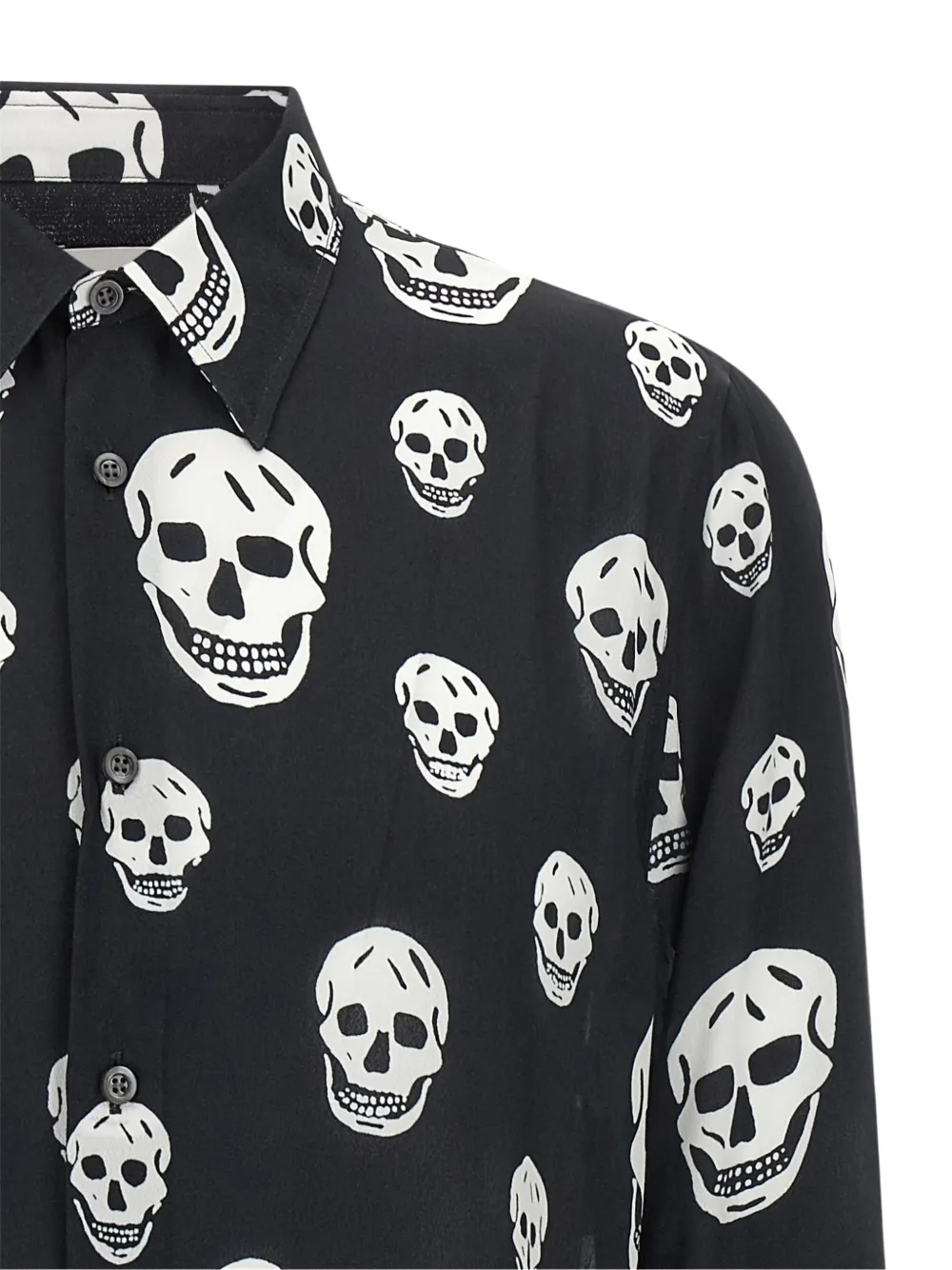 Alexander McQueen Overhemd met doodskopprint Zwart
