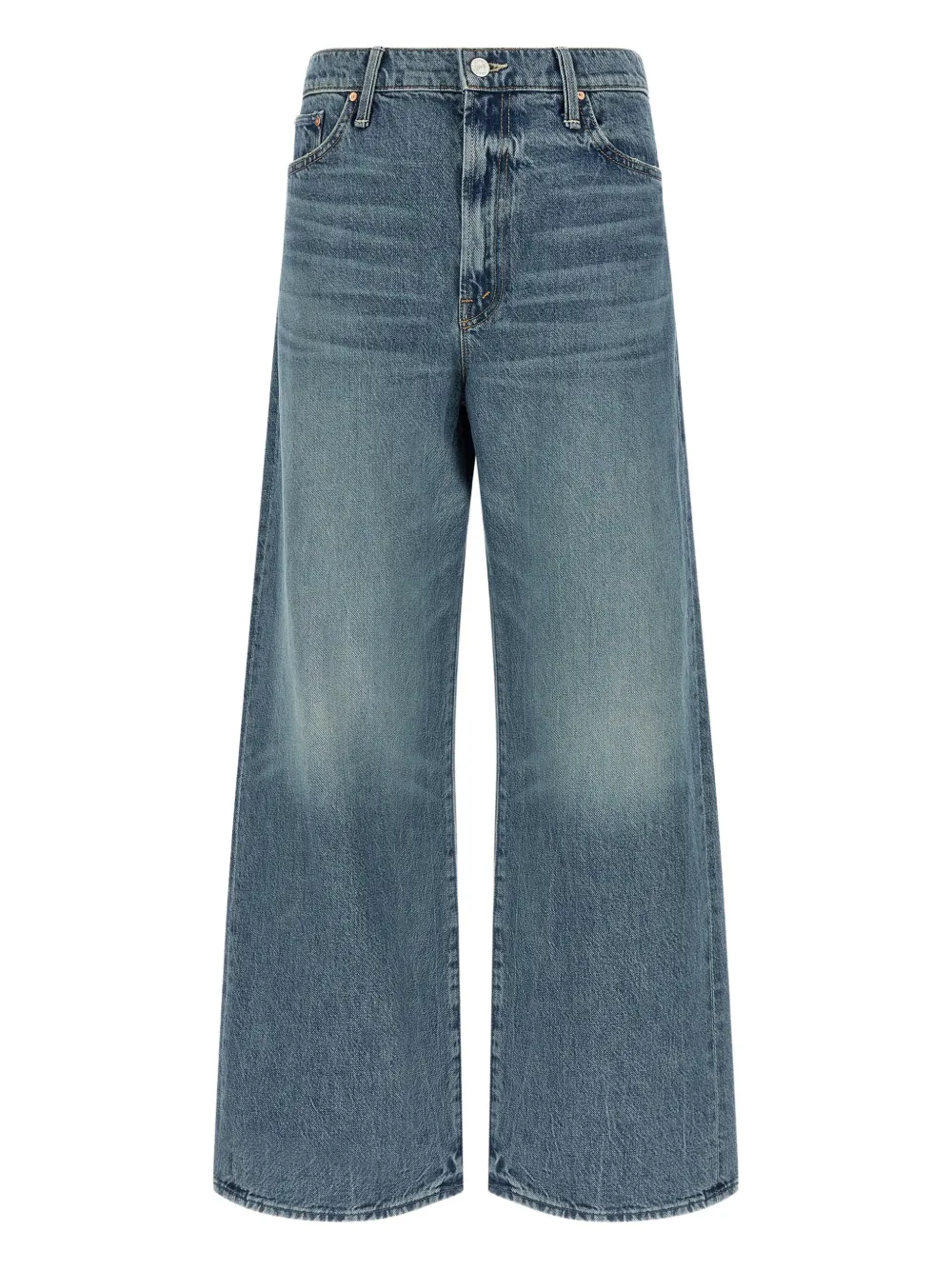 MOTHER The Dodger Flood contrast-stitch wide-leg jeans - Blu