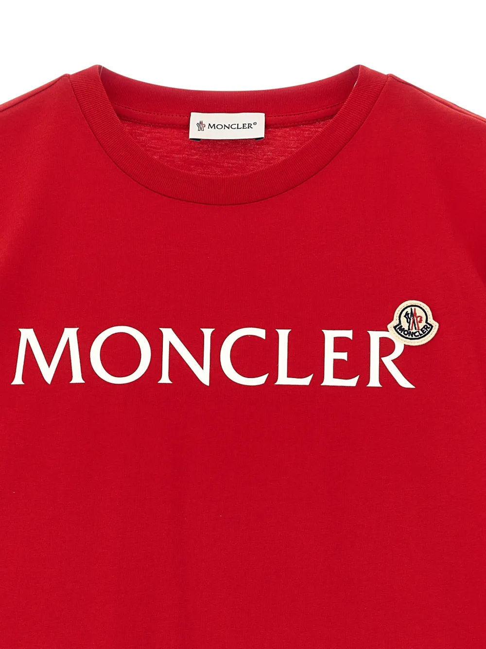 Moncler Enfant T-shirt met logopatch Rood