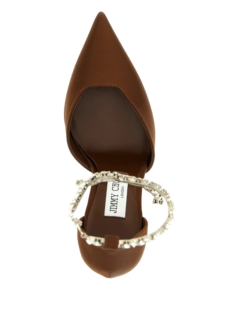 Jimmy Choo Stevie crystal-anklet V-cut pumps Bruin