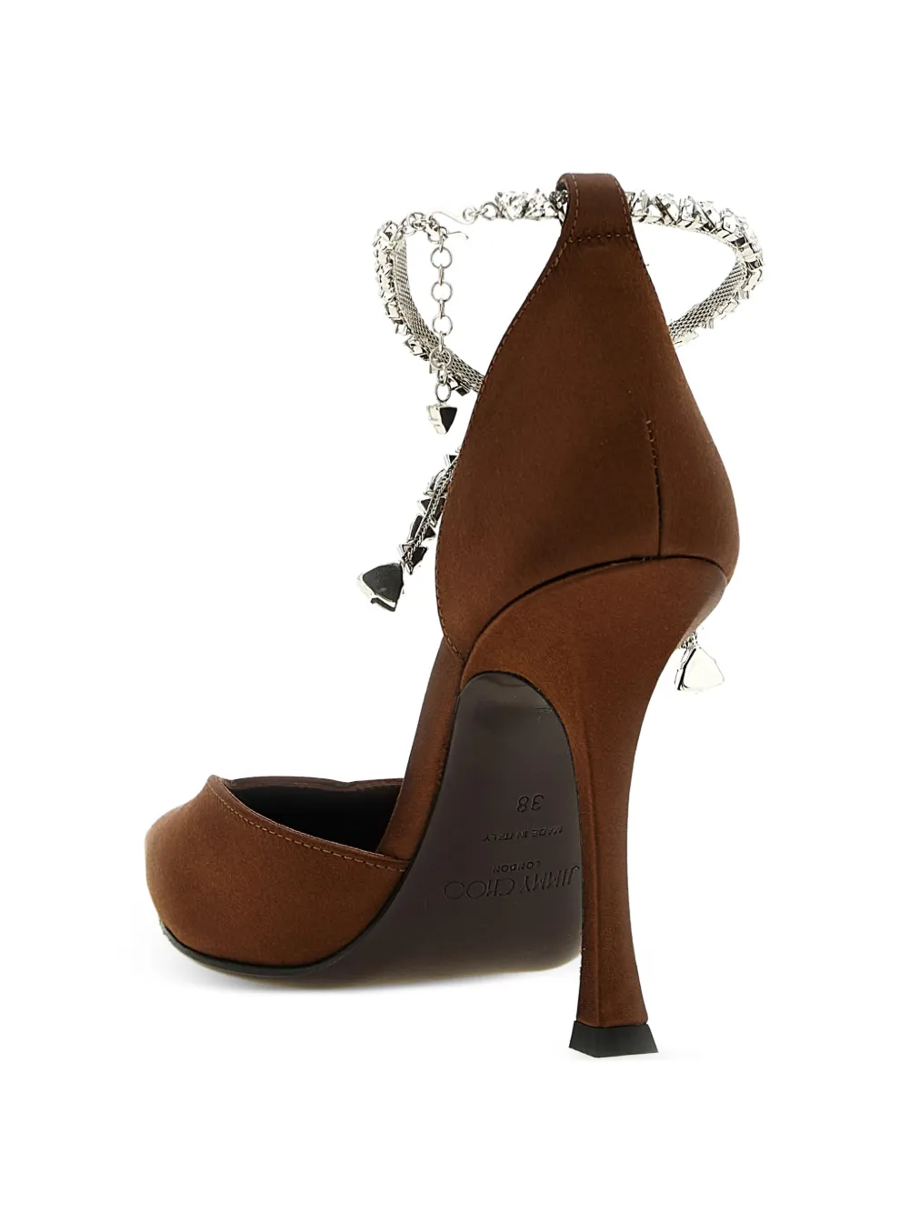 Jimmy Choo Stevie pumps met kristallen enkelbandje Bruin