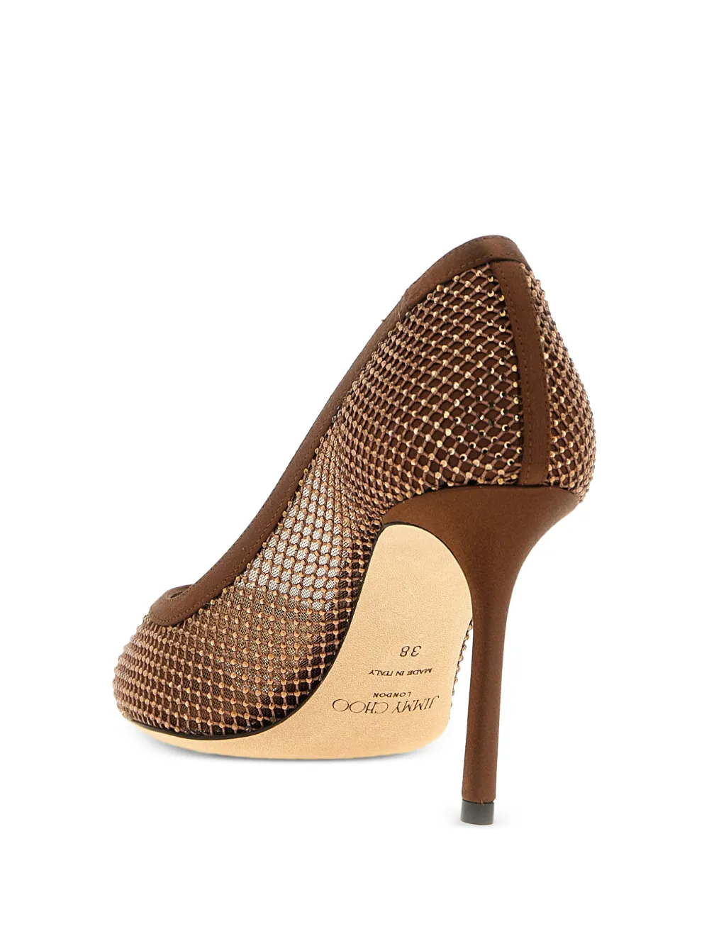 Jimmy Choo Romy mesh pumps met kristallen Bruin