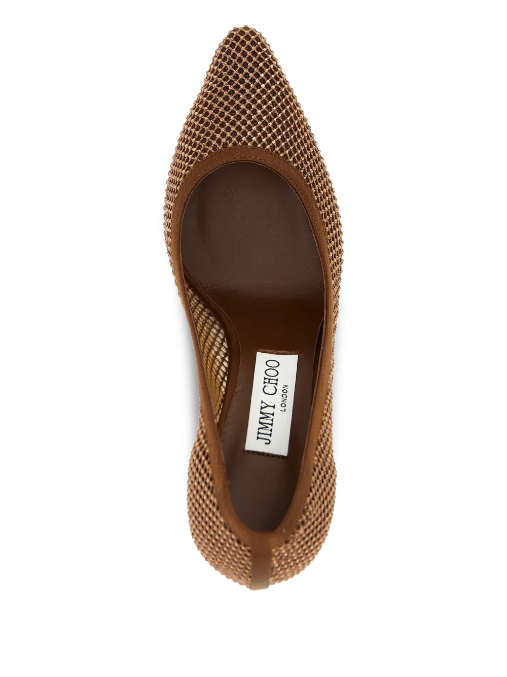 Jimmy Choo Romy mesh pumps met kristallen Bruin