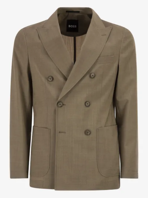 BOSS double-breasted pocket-patch blazer