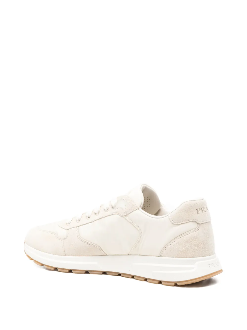 Prada logo-plaque sneakers Beige