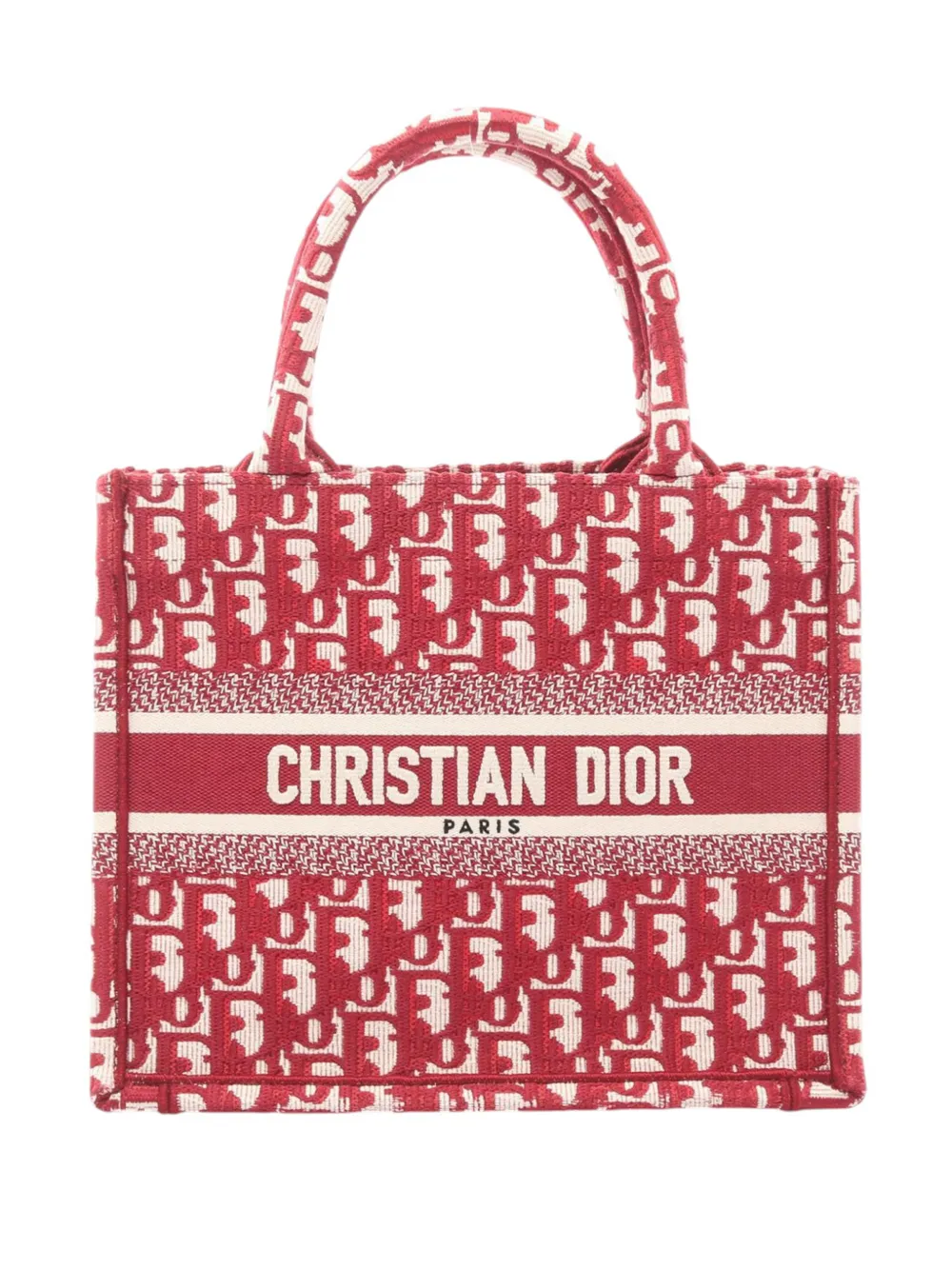 Christian Dior Pre-Owned 2021 Small Embroidered Canvas Book tote bag - Rosso