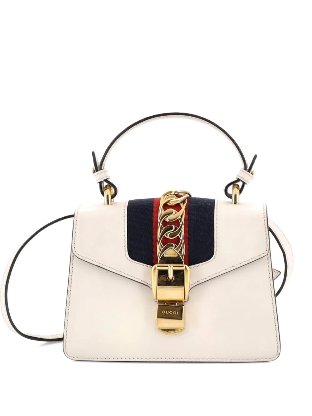Gucci Pre-Owned Sylvie Top Handle Bag Leather Mini satchel - Bianco