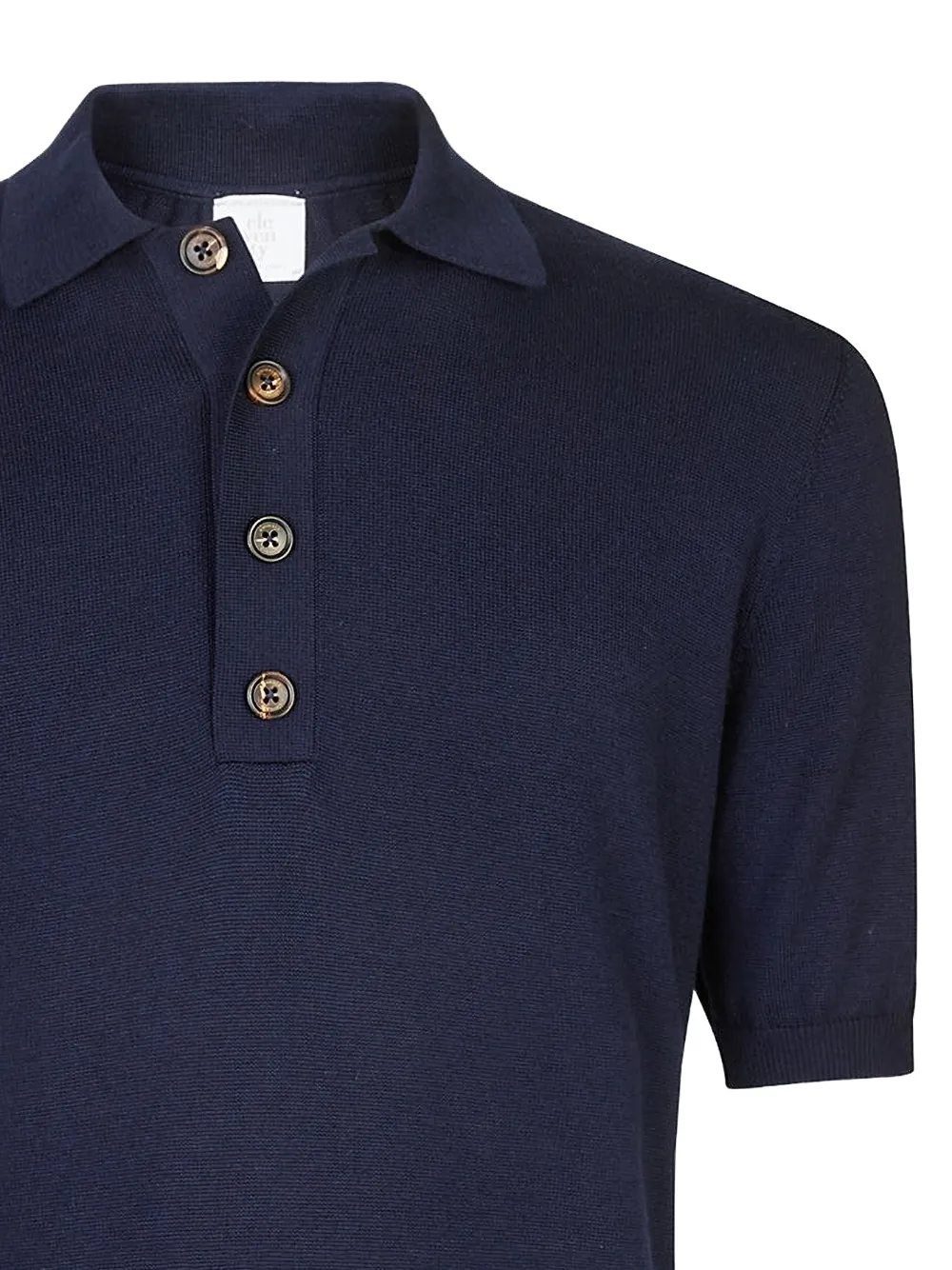 Eleventy button short-sleeve polo shirt - Blauw