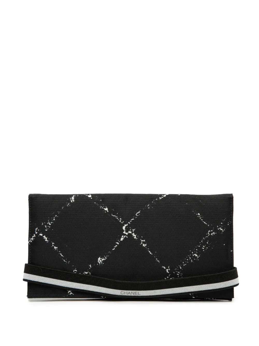 CHANEL Pre-Owned 1997-1999 Old Travel Line Nylon Bifold Wallet long wallets - Nero