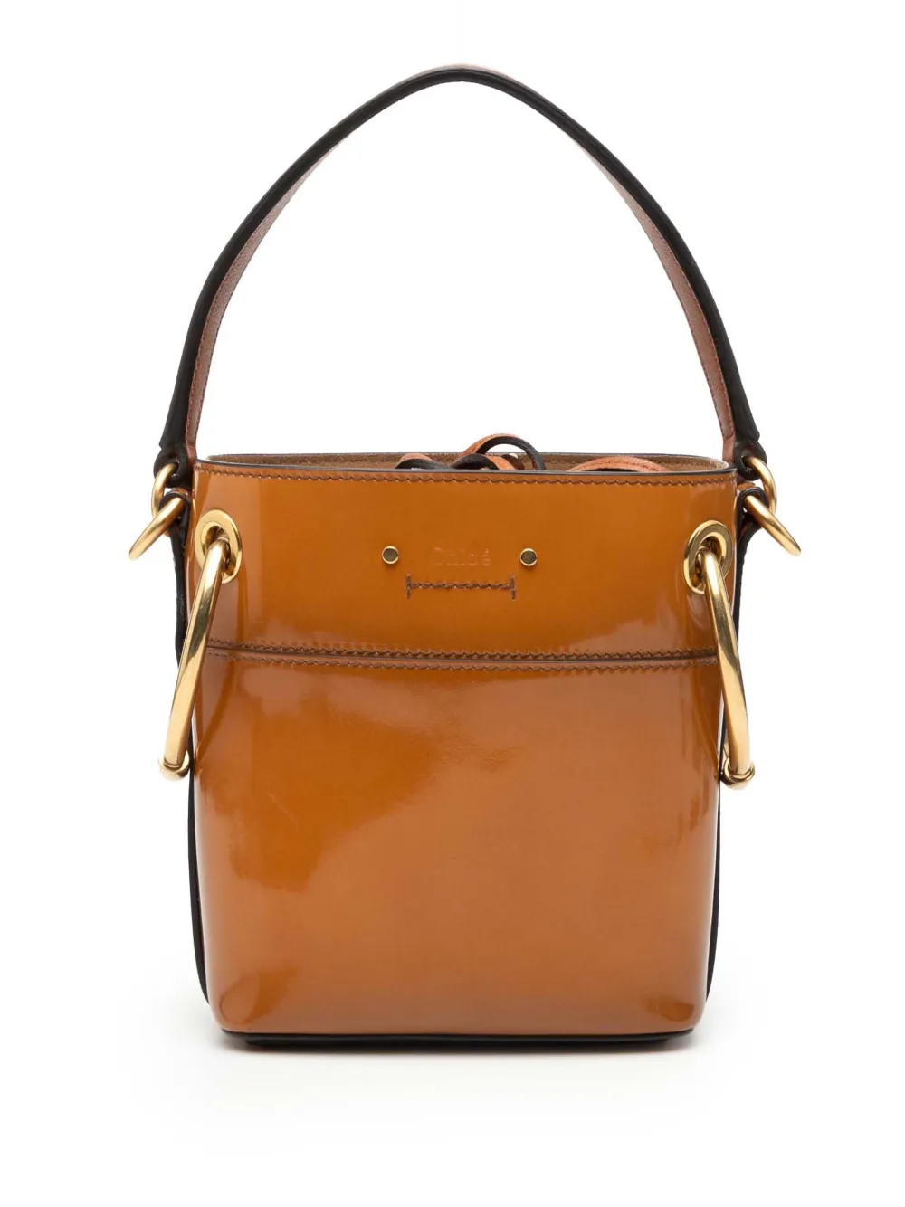 Chloé Pre-Owned 2010-2025 Mini Patent Roy Bucket Bag satchel - Braun