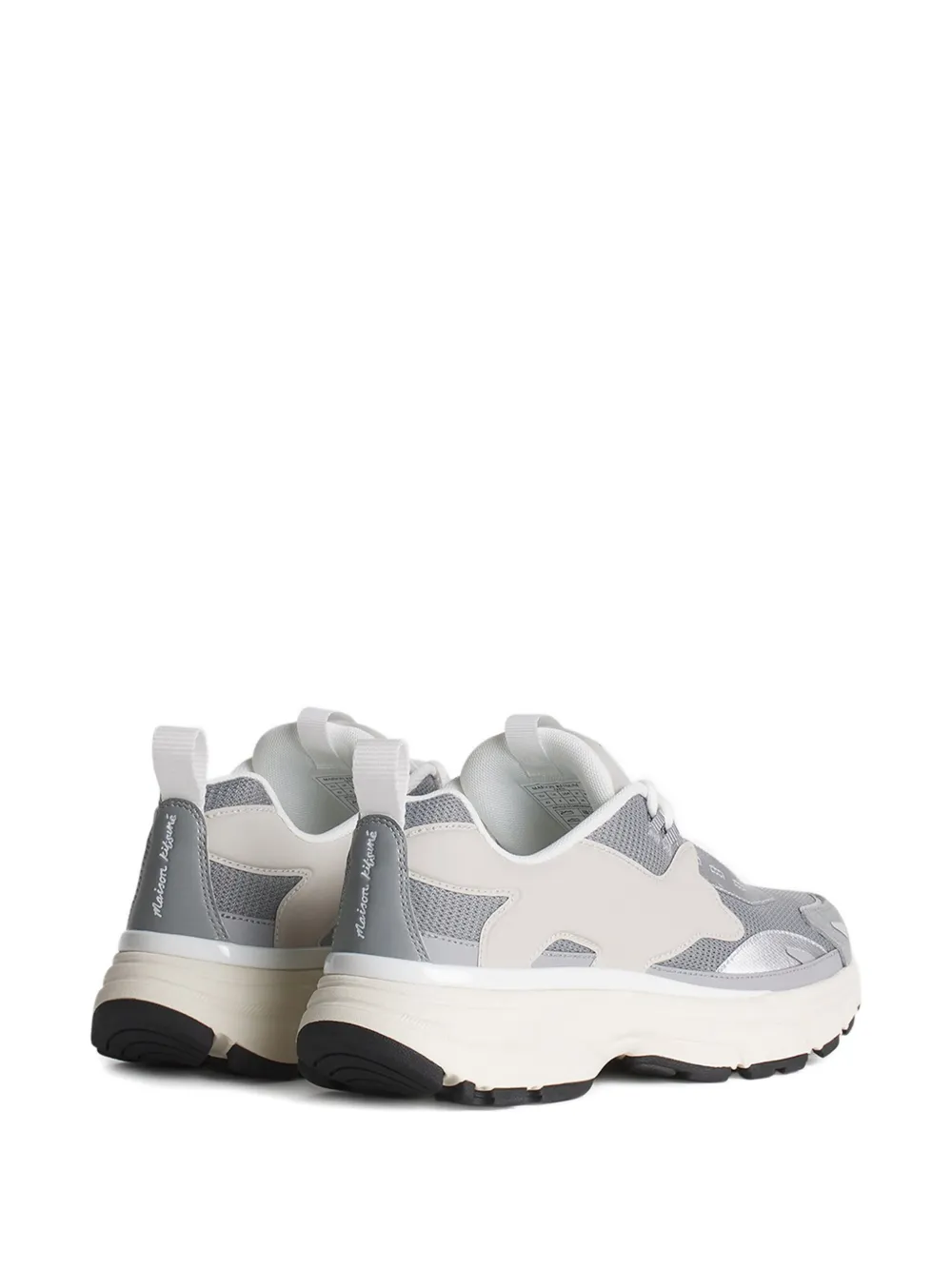Maison Kitsuné silver panelled sneakers Grijs