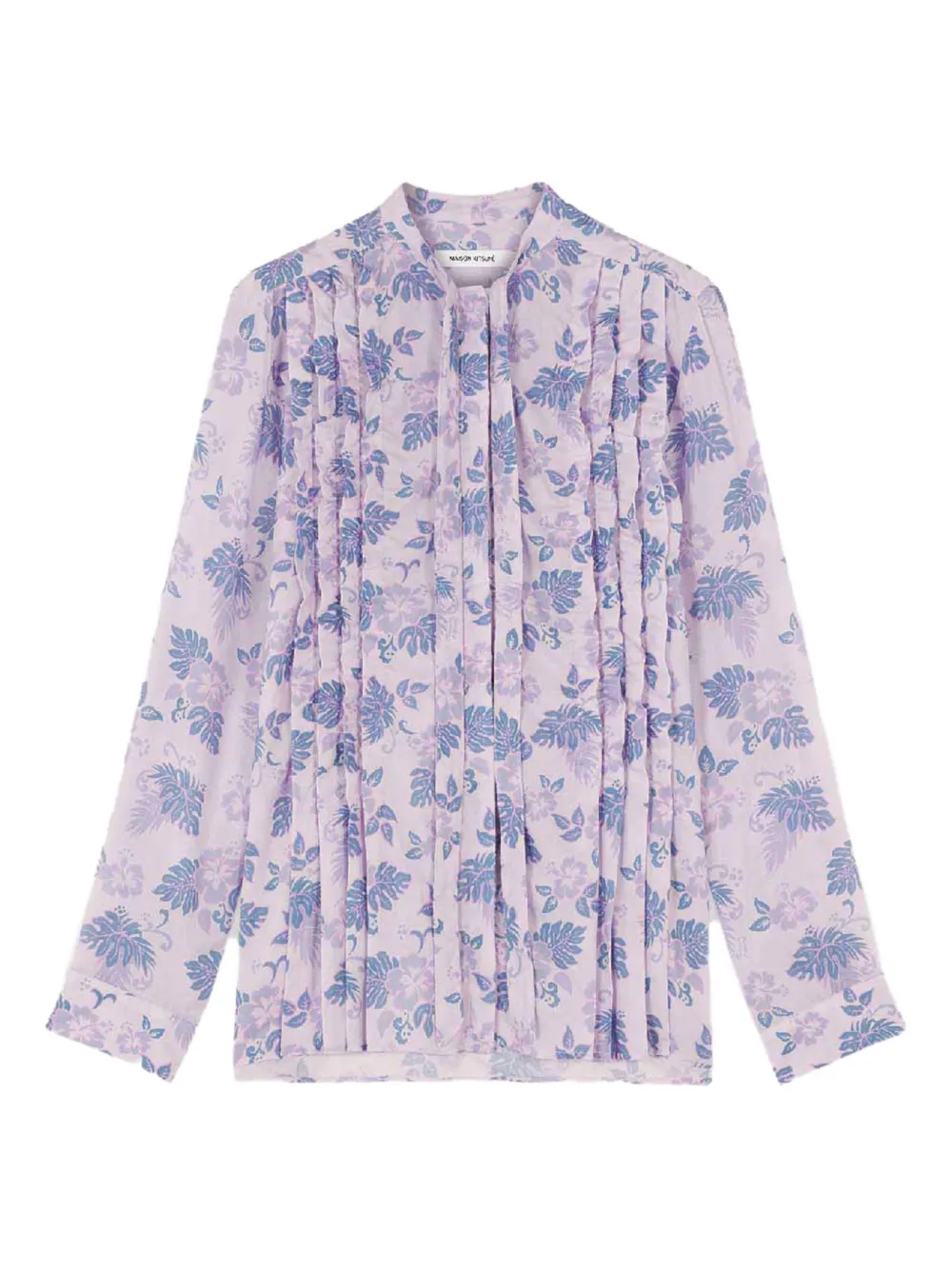 Maison Kitsuné floral pussy-bow top - Viola