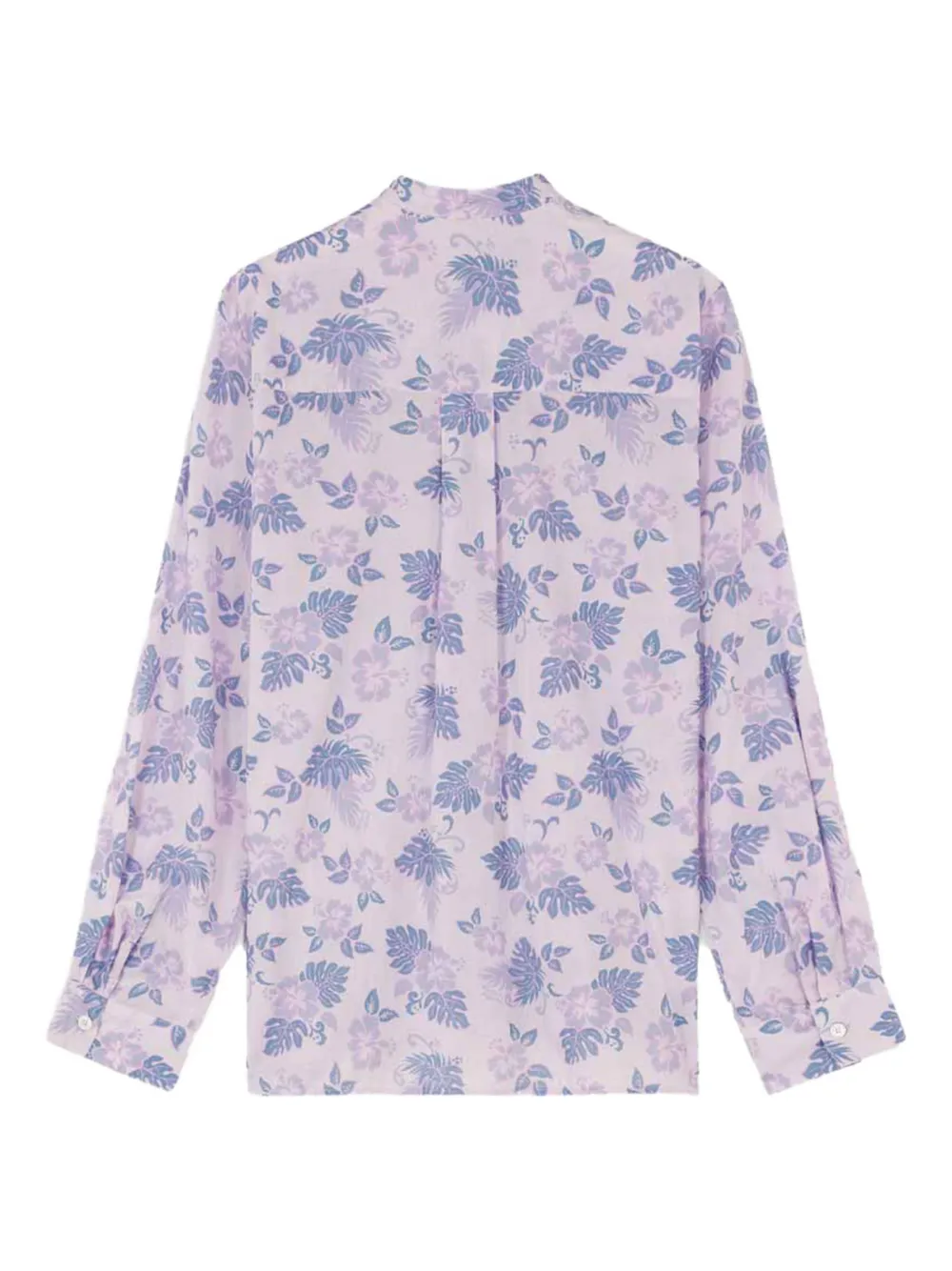  Maison Kitsuné Floral Pussy-bow Top - Purple 
