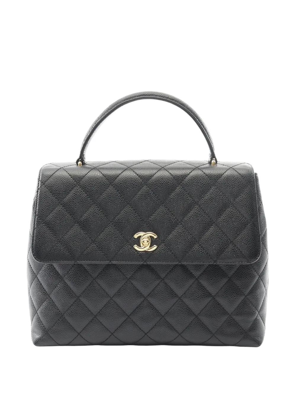 CHANEL Pre-Owned 2003-2004 CC Quilted Caviar Top Handle handbag - Nero