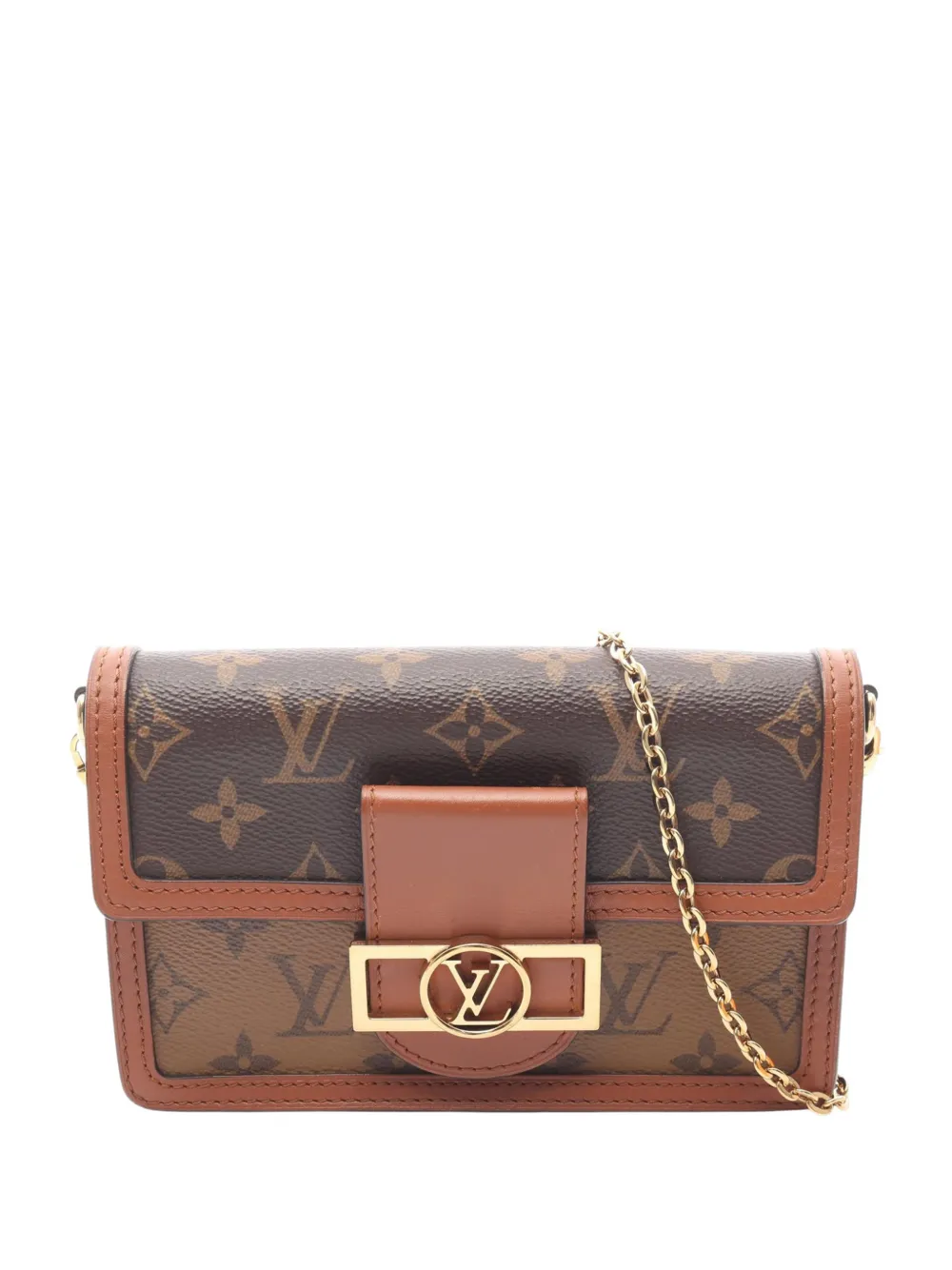 Louis Vuitton Pre-Owned 2019 Monogram Reverse Dauphine Wallet on Chain crossbody bag - Braun
