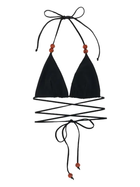 Magda Butrym top de bikini con detalle de cuentas