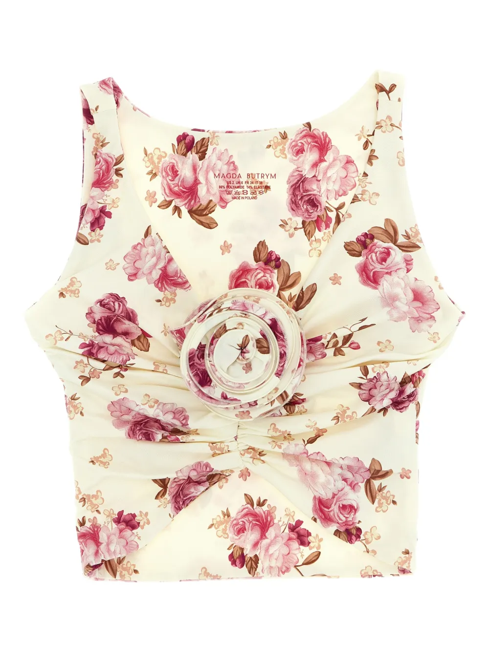 Magda Butrym floral-print bikini top - Toni neutri