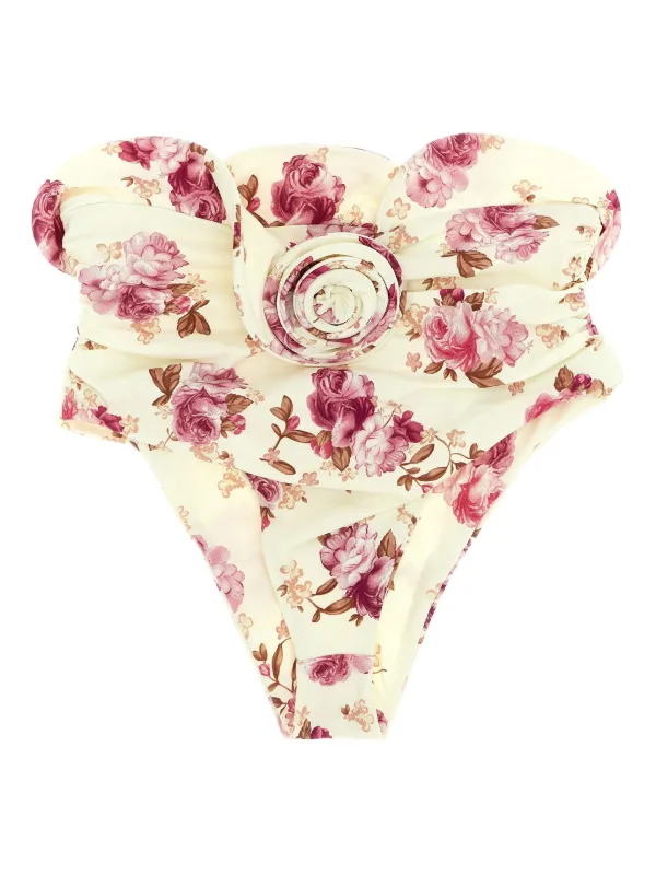 Magda Butrym Floral-print Bikini Bottoms in Neutrals