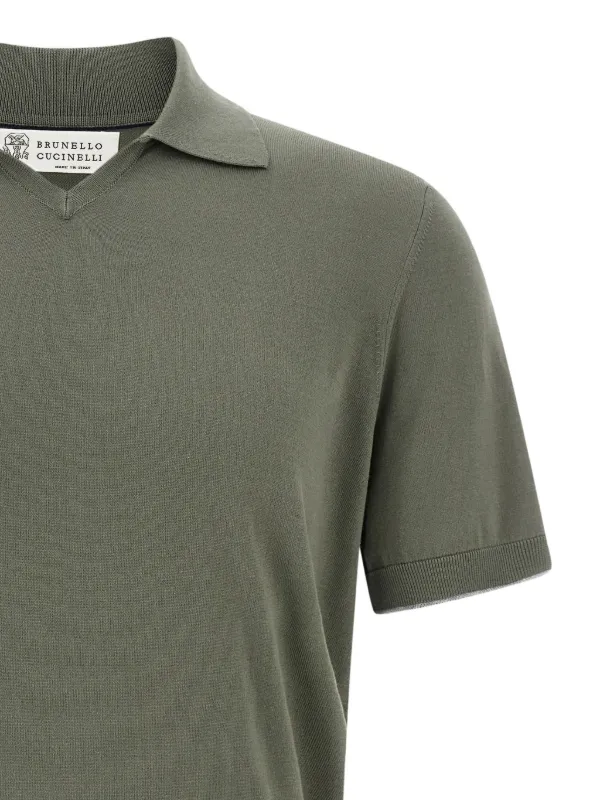 Brunello Cucinelli Vネック ポロシャツ | グリーン | FARFETCH JP