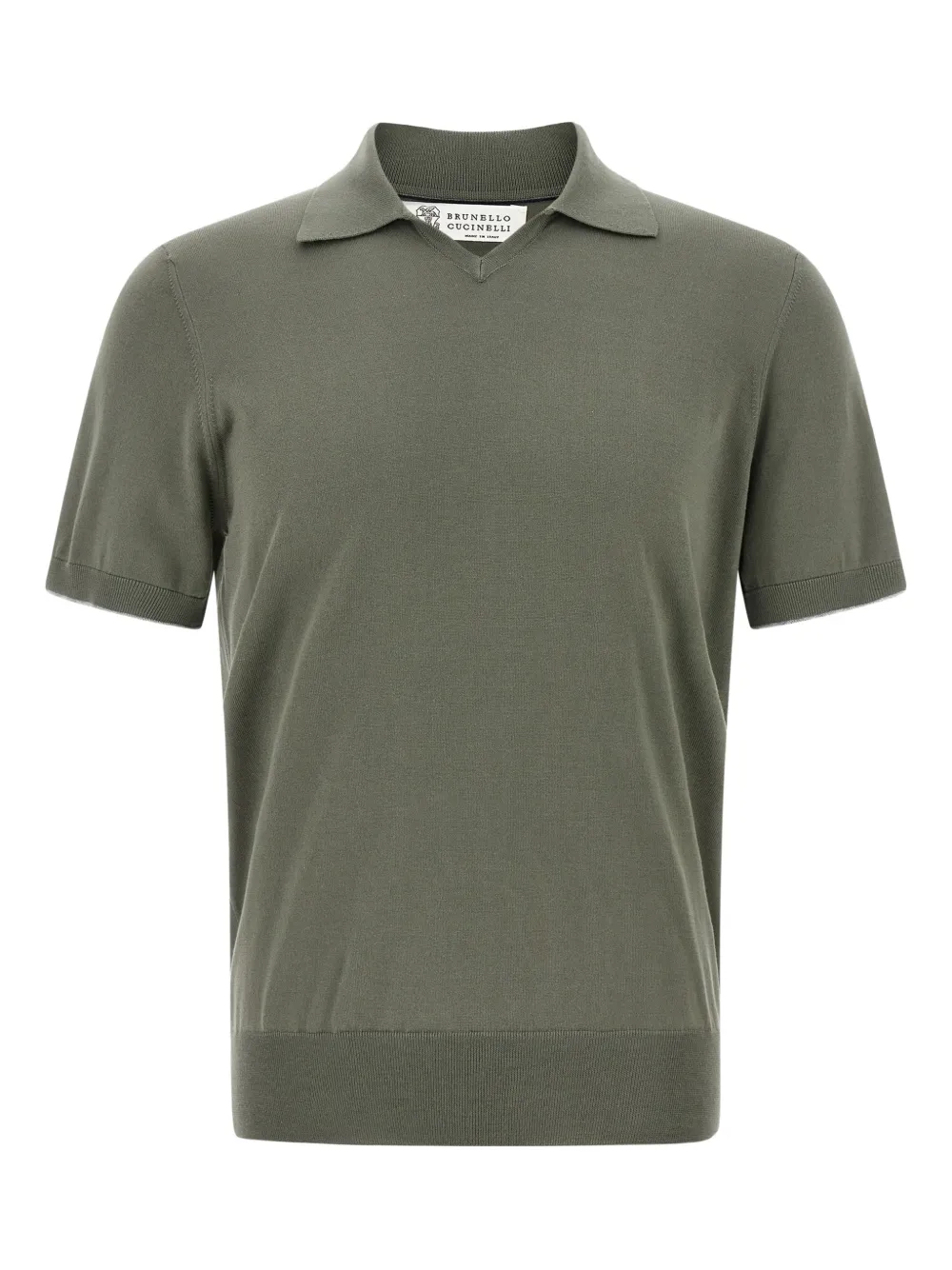 Brunello Cucinelli V-neck polo shirt - Verde