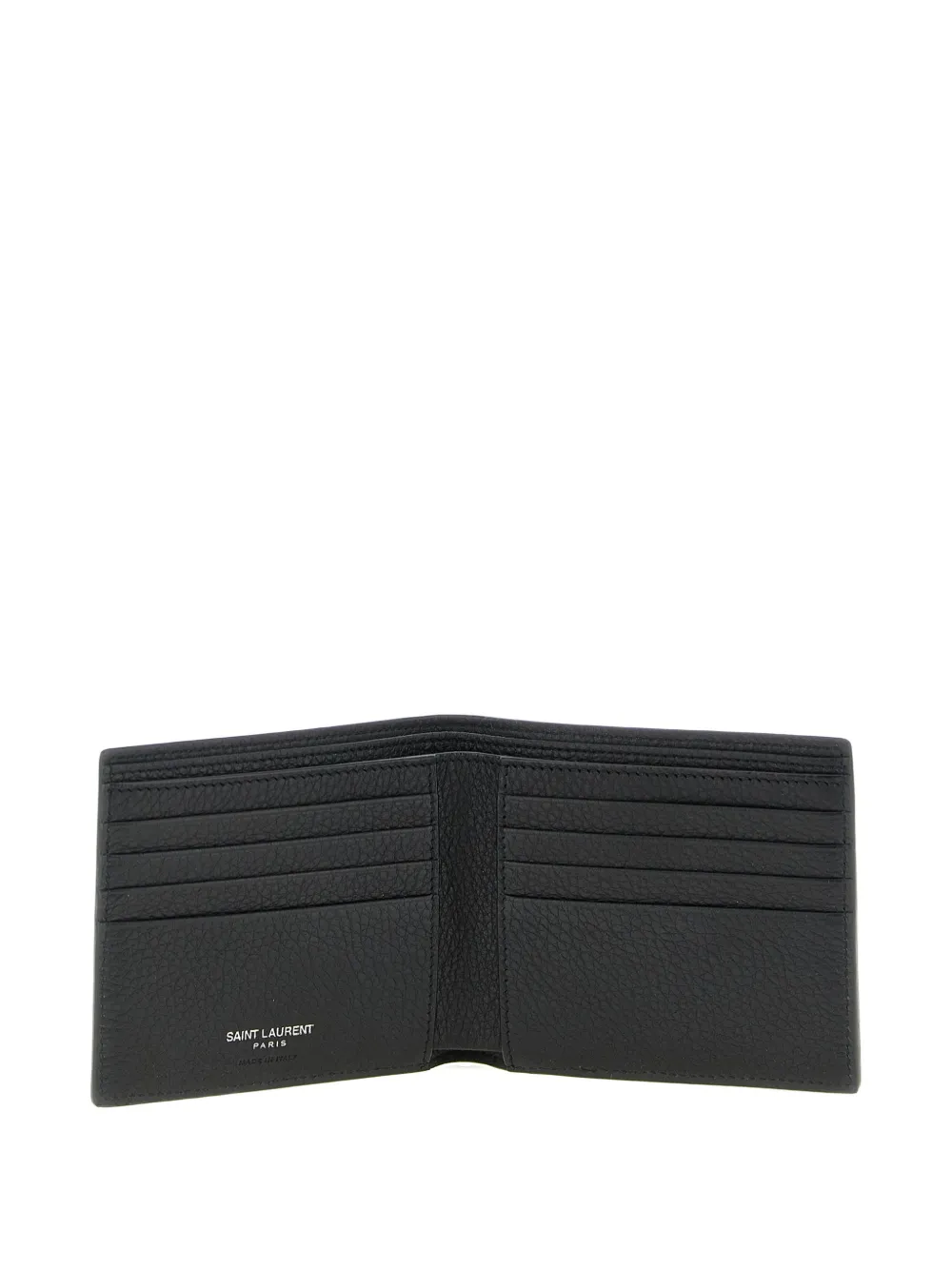 Saint Laurent Tiny Cassandre East West portemonnee van bewerkt leer Zwart