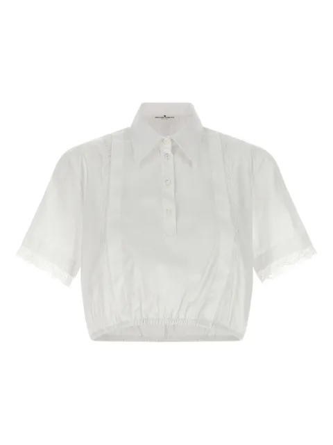 Ermanno Scervino lace-insert cropped shirt