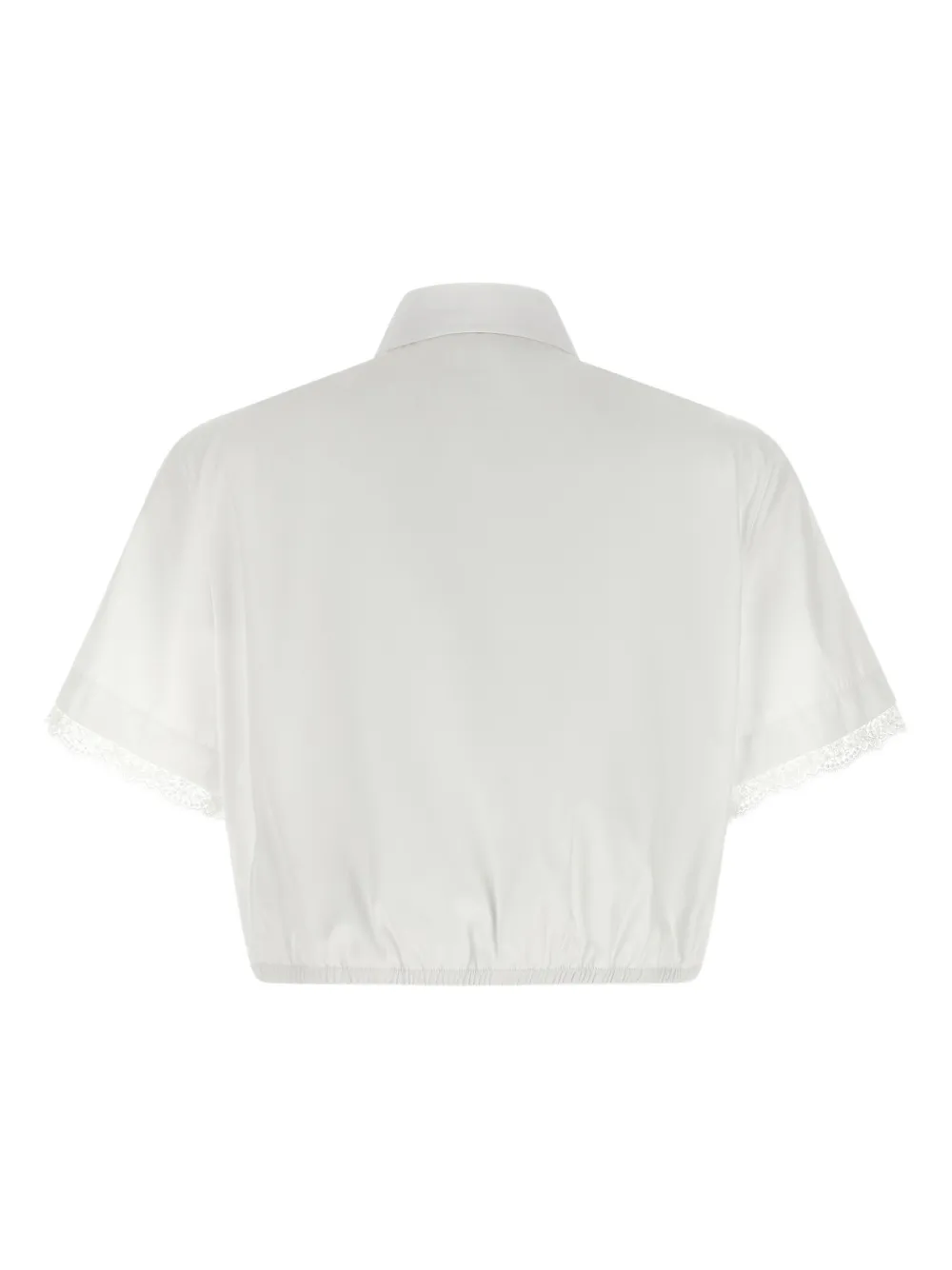 Ermanno Scervino lace-insert cropped shirt - Wit