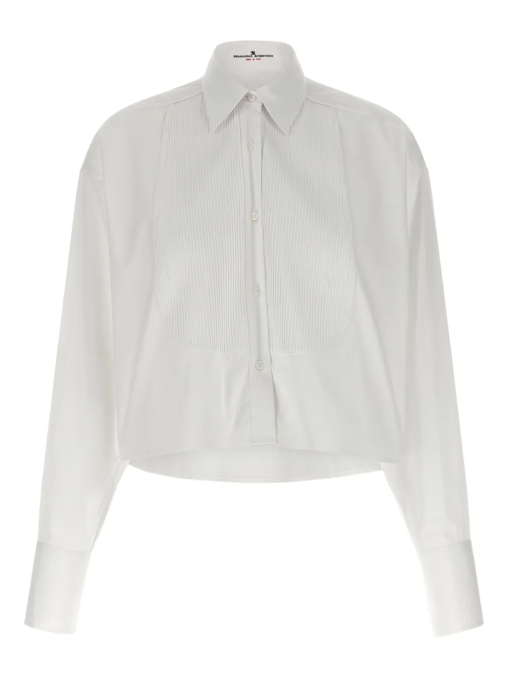 Ermanno Scervino Plastron cotton shirt - Weiß