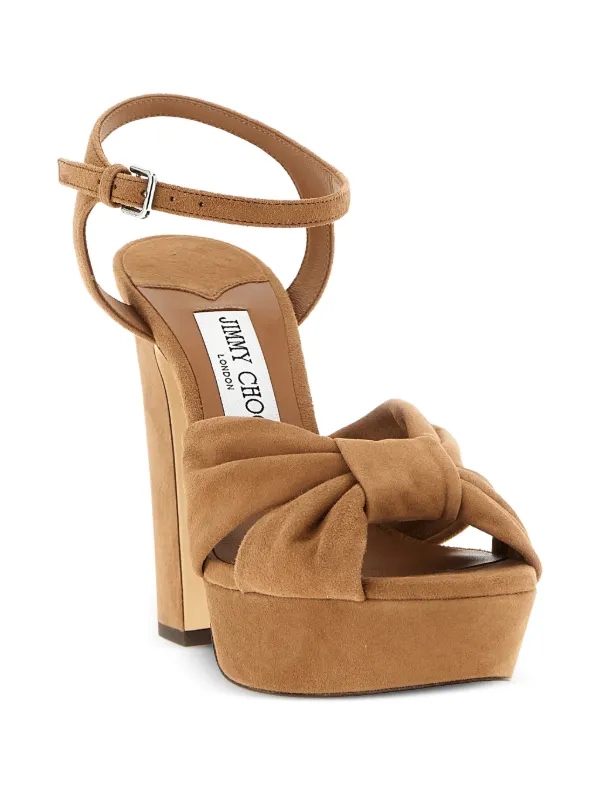 Jimmy Choo Heloise スエードサンダル | ブラウン | FARFETCH JP