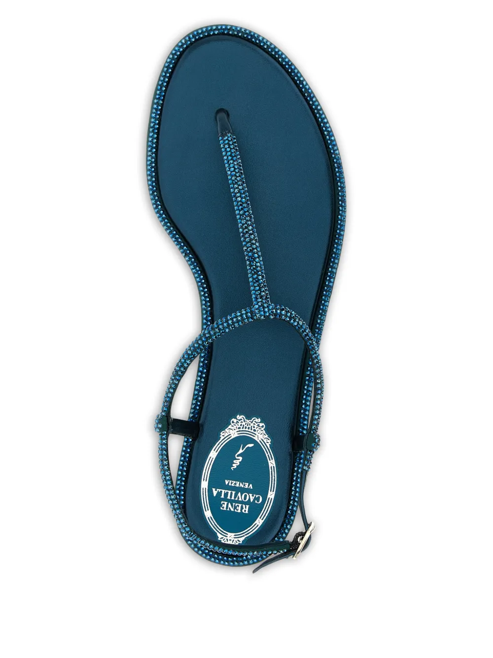 René Caovilla rhinestone-embellished diana sandals Blauw