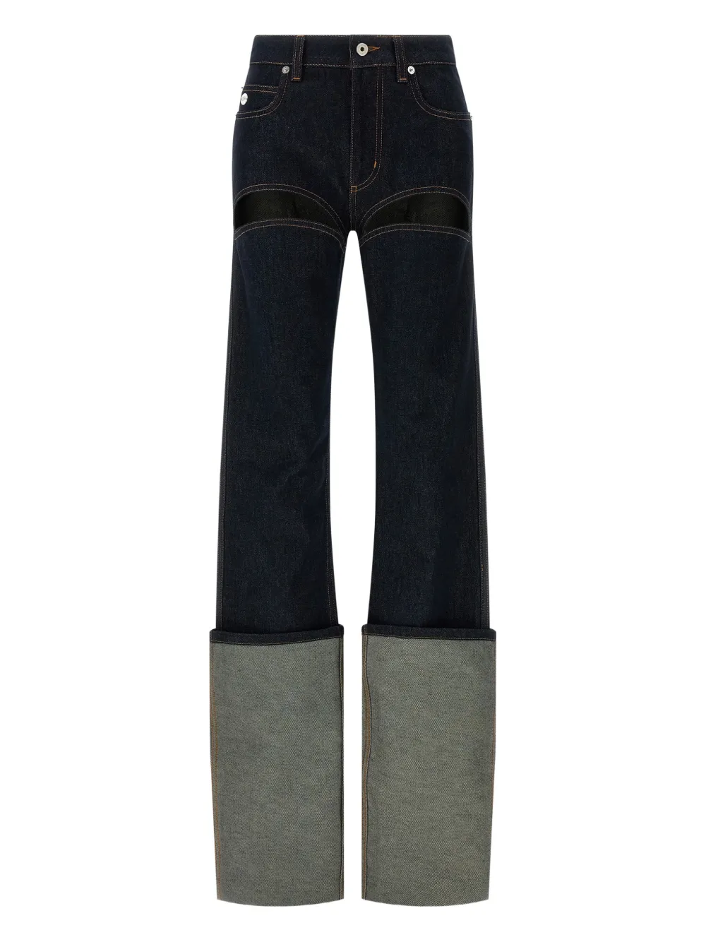 Jean Paul Gaultier maxi turn-up jeans - Blau