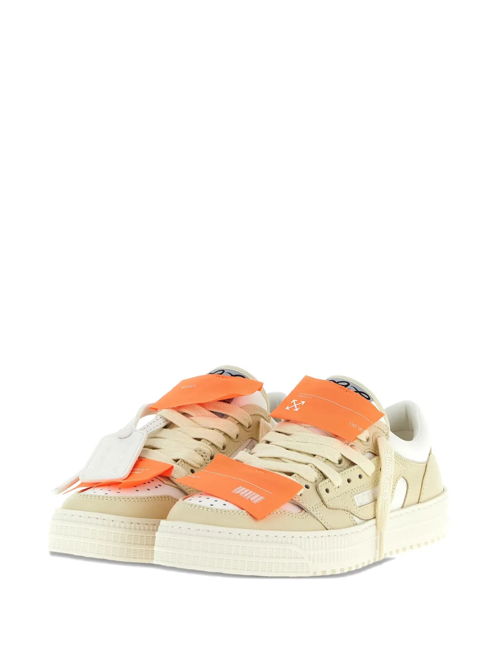 Off-White two-tone low top sneakers Beige