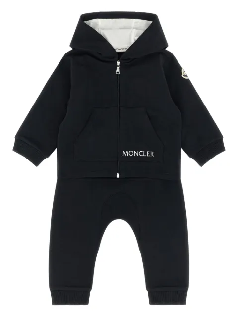 Moncler Enfant logo embroidery zip suit