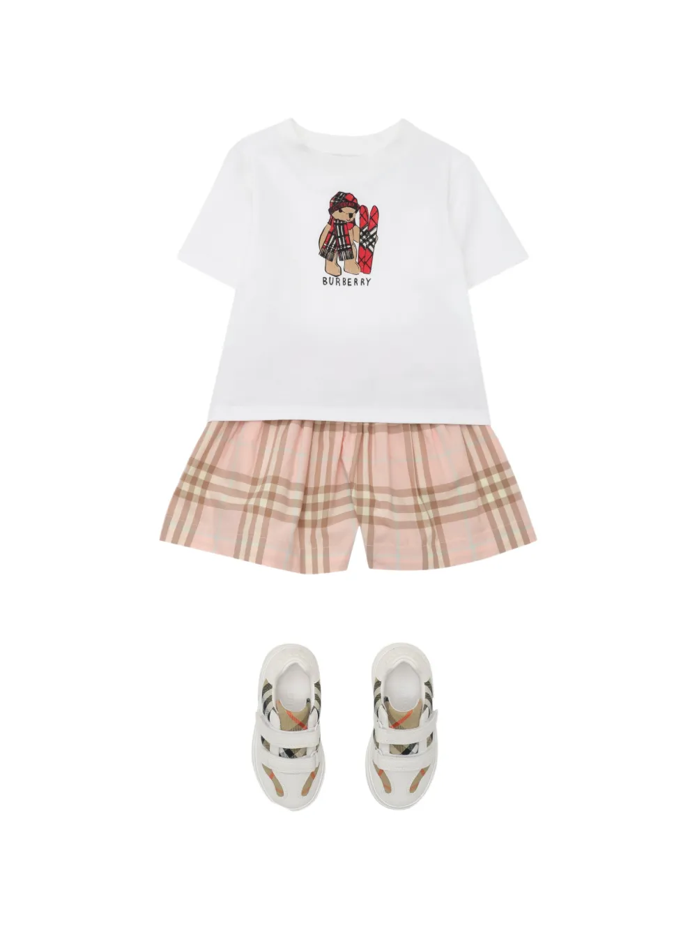 Burberry Kids Shorts a quadri - Rosa