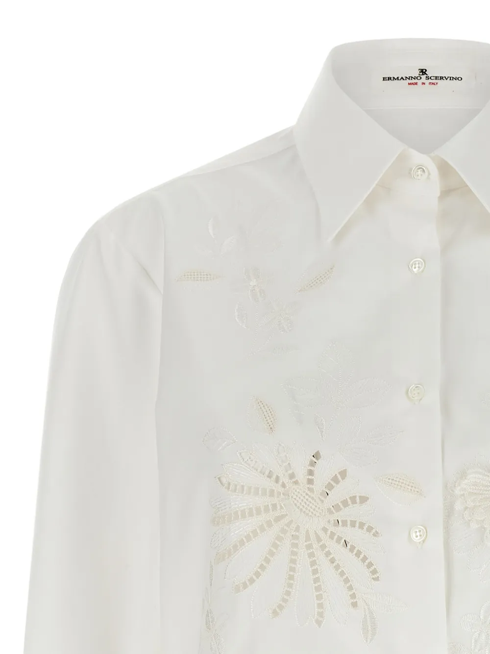 Ermanno Scervino Blouse met geborduurde bloemen Wit