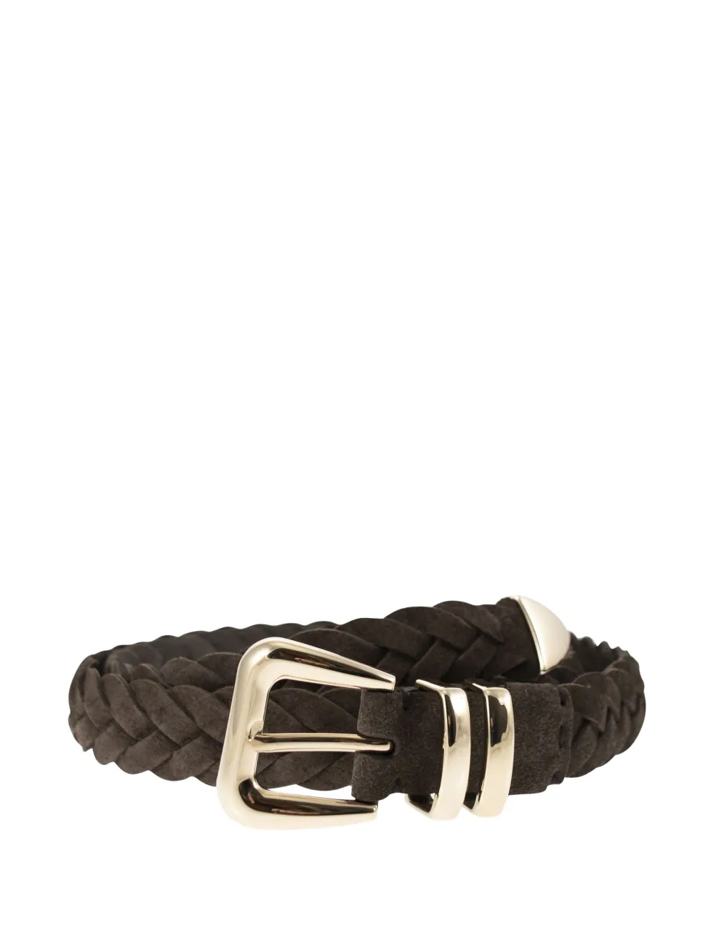 Brunello Cucinelli woven calfskin belt - Marrone