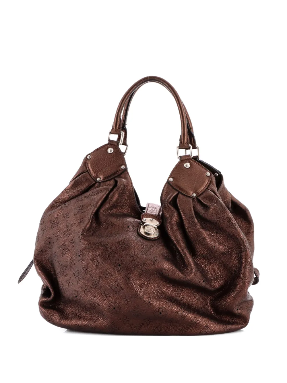 Louis Vuitton Pre-Owned XL Mahina Leather hobo bag - Marrone