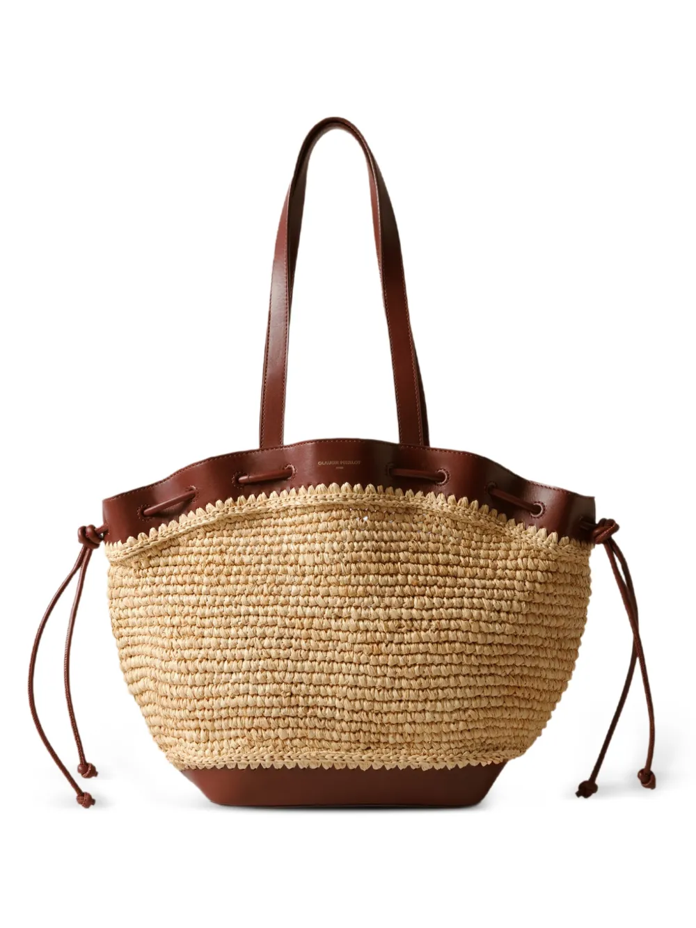 Claudie Pierlot raffia leather-trim tote bag - Nude